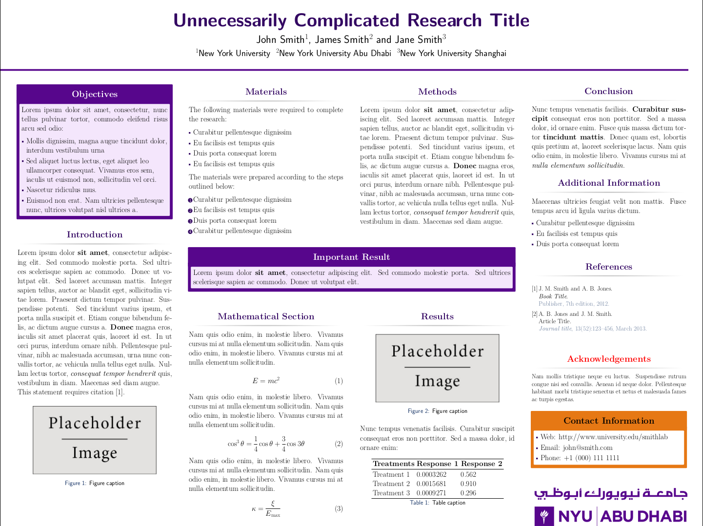 poster presentation template latex